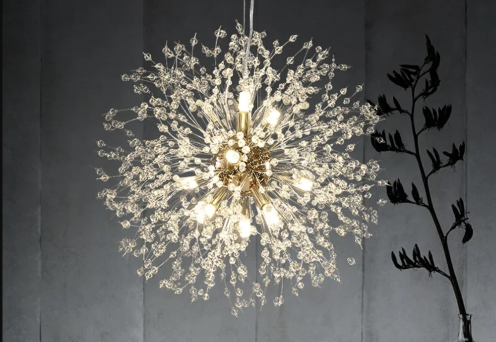 brass chandelier with crystals